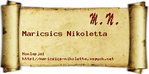 Maricsics Nikoletta névjegykártya